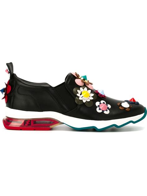 fendi shoes pink blue|fendi flower applique sneakers.